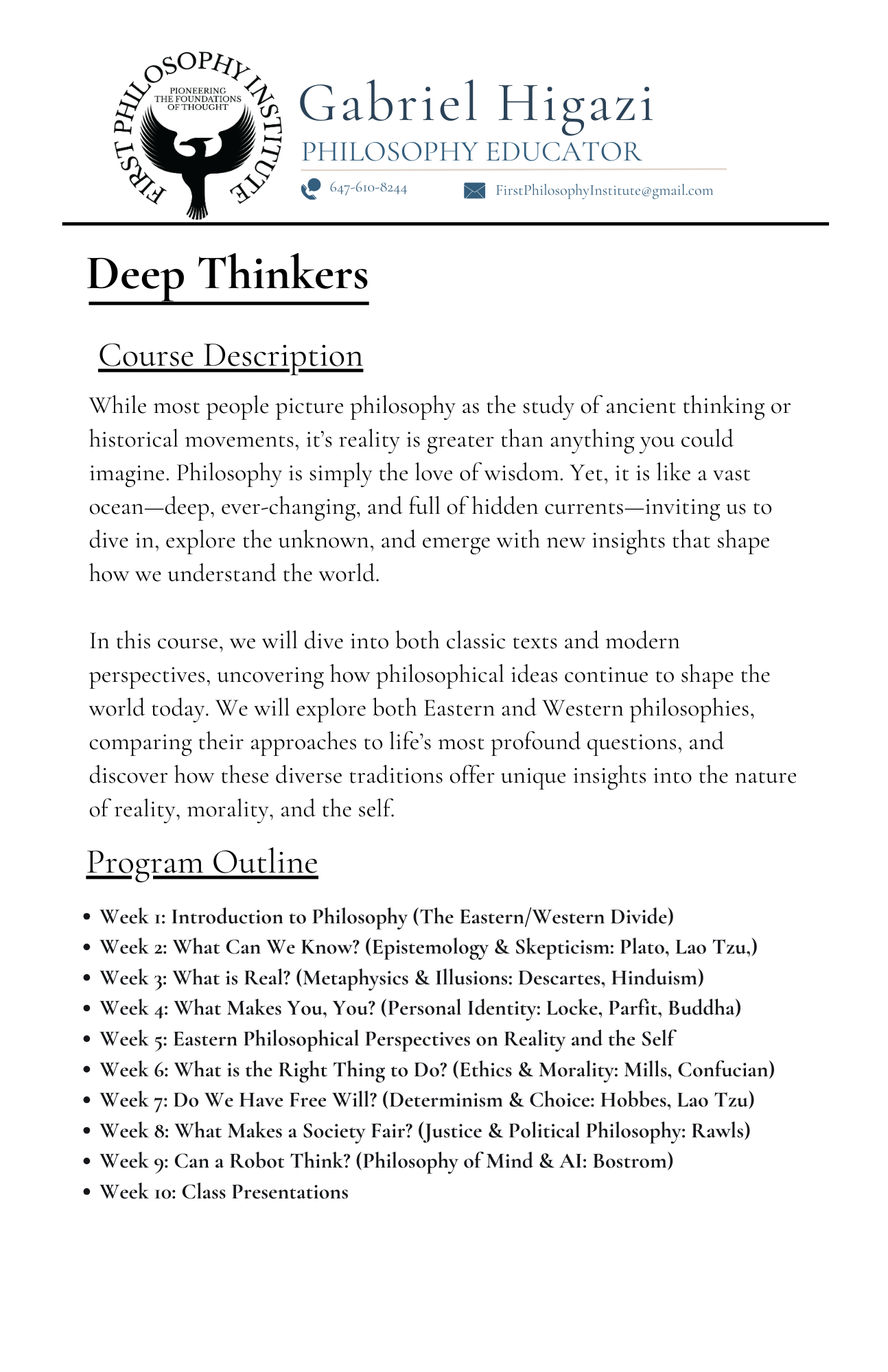 Deep Thinkers Poster - Back